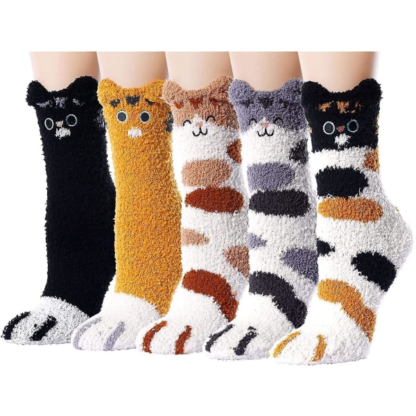 Kartokner 10 Pairs Socks for Women Girls Colorful Indoors Animal Slipper (Multicolor 4)