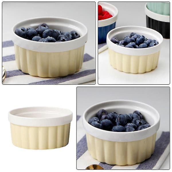 1pc Durable Ceramic Bowl Baking Bowl Cooking Bowl Pudding Bowl For Home Shop