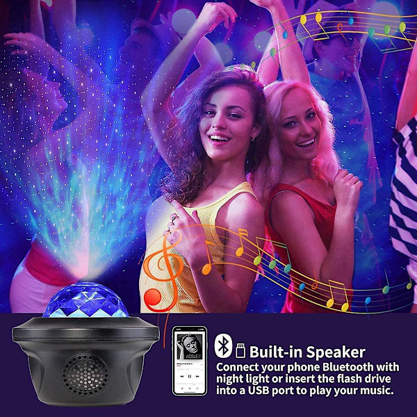 Projector, Starry Sky Projector, Remote Control With Bluetooth Music Speaker, Northern Lights Night