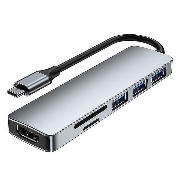 Usb C -keskitin, mfun 6 in 1 Usb C - Hdmi-sovitin Usb 3.0 -portilla, s
