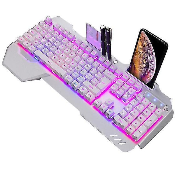 Desktop Laptop Mechanical Keyboard Rgb Led Backlight Plug And Play Ergonomic Design Waterproof Gaming Keyboard Rgb Backlight White