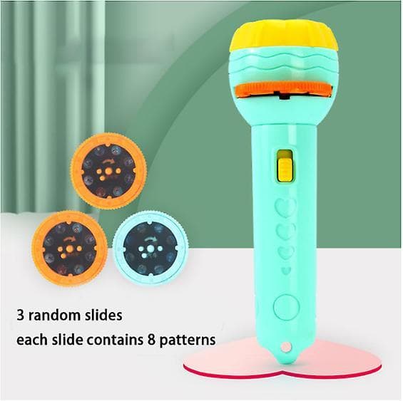 Baby Sleeping Story Book Flashlight Projector Torch Lamp Toy Purple