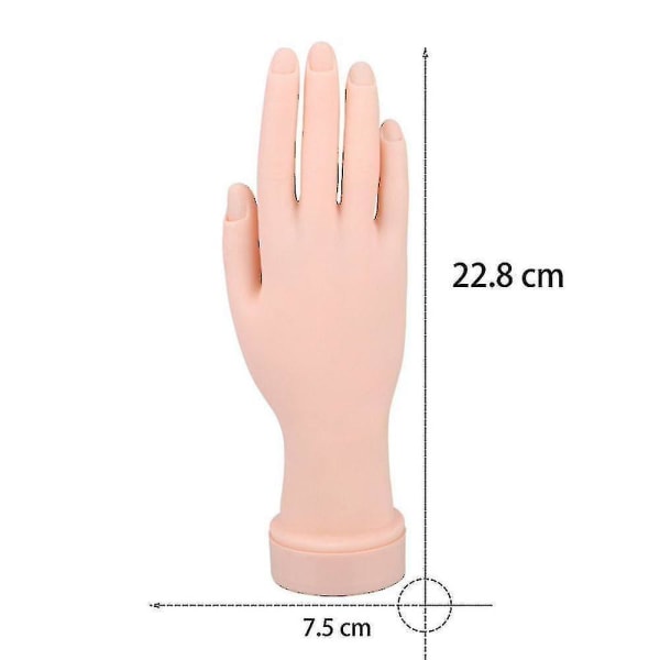 Flexible Nail Art Practice Hand Movable Silicone Soft Plastic Trainer Model Fake Training Hand