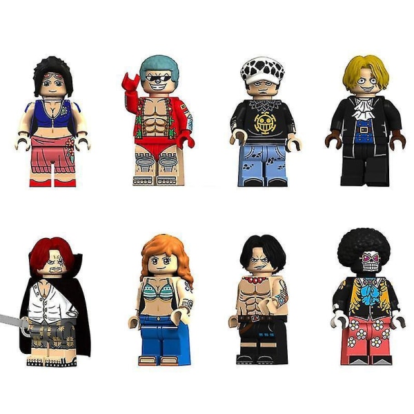14 stk. One Piece Byggeklodser Luffy Figurer Nami Brook Robert Chopper Pædagogisk DIY Legetøj Gaver til Børn