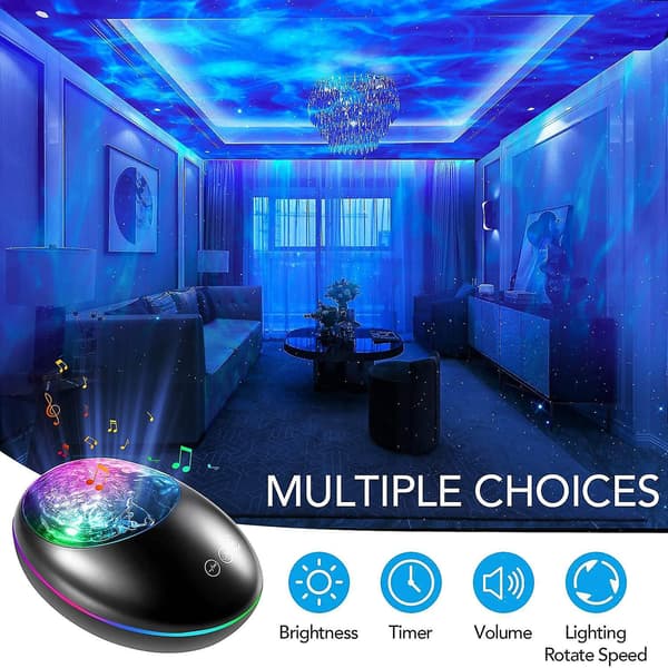 Galaxy Star Projector Light Led Ceiling Starry Night Sea Starlight Ocean Wave Space Music Projectio