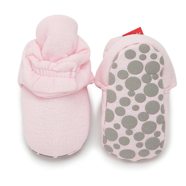 Baby Unisex Baby Sutsko, Økologisk Bomuld Justerbare Spædbarnssko Pink 12cm