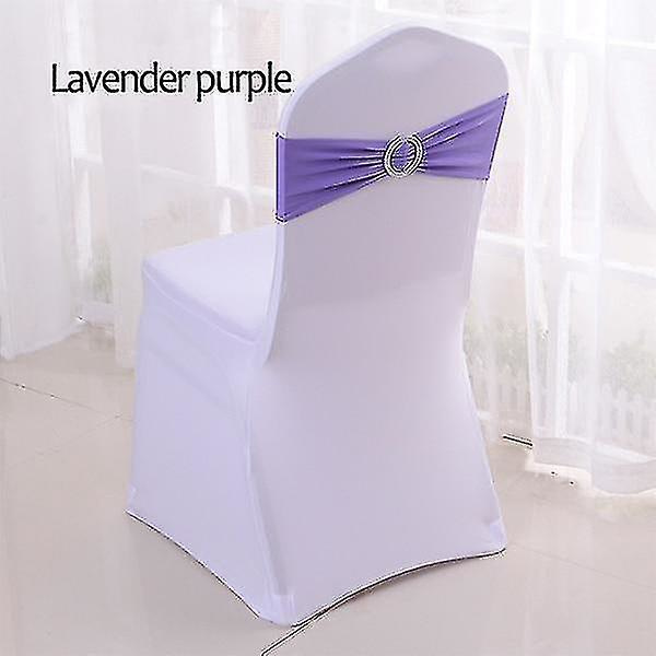 50 stk. Tretch Lycra Spandex Stolebånd med spænde til bryllup Lavender Purple