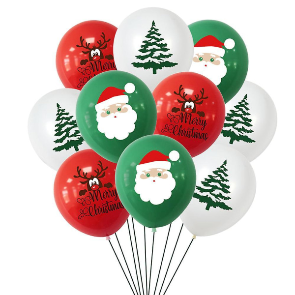 Christmas 20pcs Latex Balloon Paper Banner Cake Card Set Christmas Flag Party Decoration Supplies