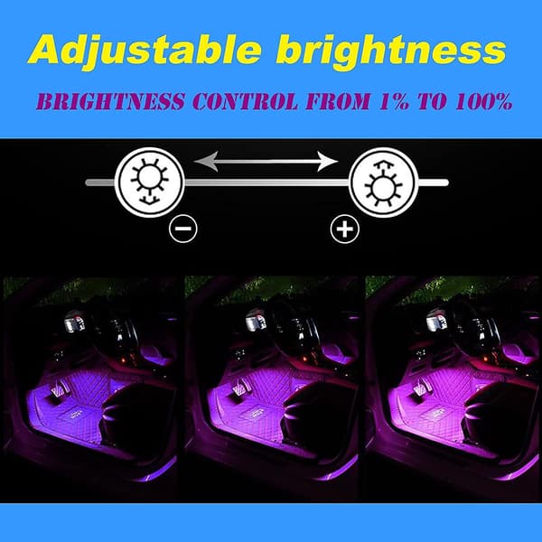 Interior Car Lights, Led Car Lights Strip Under Dash Lighting Kit With Sound Active Function, Upgrade App Control 12v Multi-color Music 4pcs 48 Led
