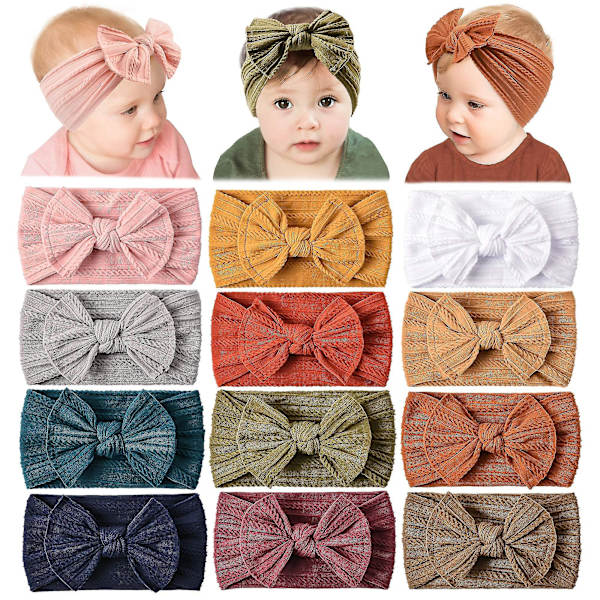 12 Pakke Baby Nylon Hårbånd