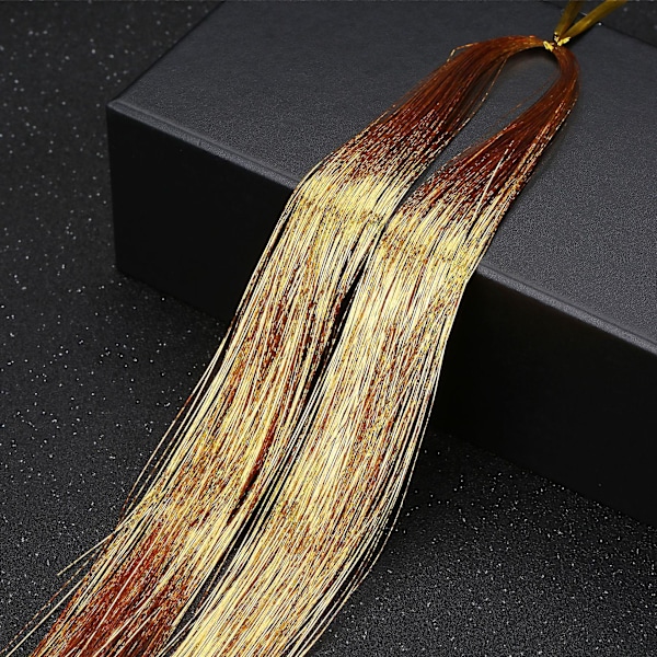 36inch Hair Tinsel Sparkling Glitter Tinsel Fairy Hair Extensions Heat Resistant Party Highlight champagne gold