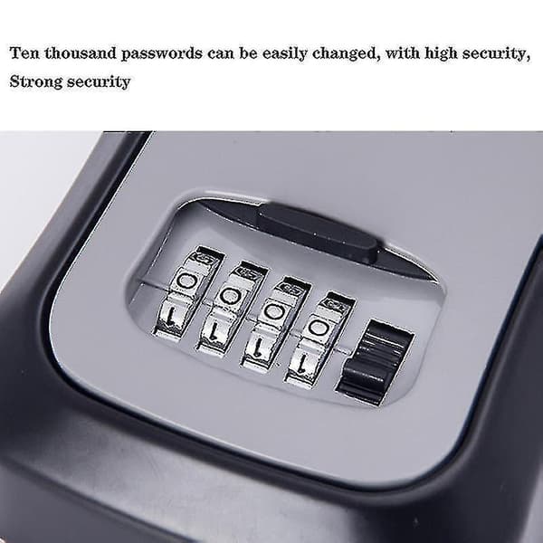 Key Storage Lock Box Safe Security Storage Combination Wall Mount Lock Box For Outside Garage Black