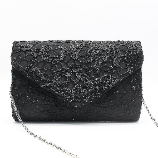 Elegant blomstrete blondekveld Clutch Envelope Ball Håndveske Dame