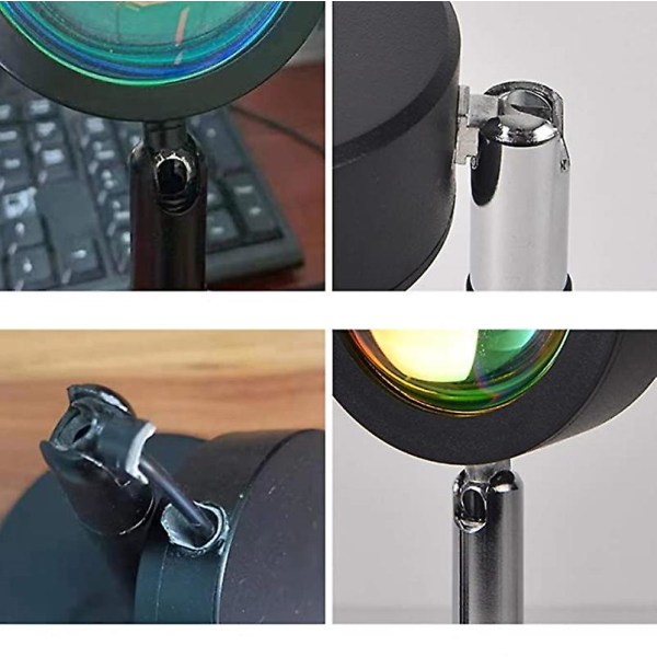 180 Graders Rotation Solnedgangslampe, romantisk Visuel Solnedgangsprojektionslampe, med USB color 2