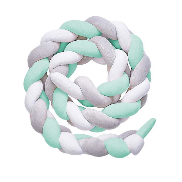 Sengekant, baby Bumper Sengeslange Baby Seng Bumper Vevd Kantbeskyttelse Hodebeskyttelse Dekorasjon For Barneseng (grå, 100cm) White*Green*Grey 200cm