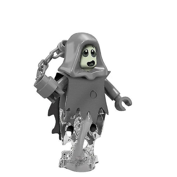8pcs Halloween Vampire Pumpkin Man Werewolf Skull Children Assembled Building Block Minifigure Toy