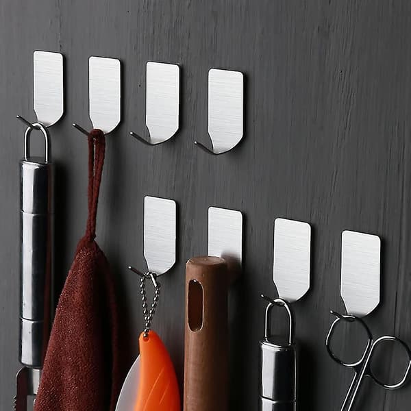 8 Pieces Bathroom Self Adhesive Towel Hooks Kitchen Waterproof