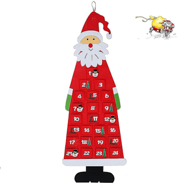 Advent Calendar,christmas Advent Calendarwith 24 Days Pockets (red)
