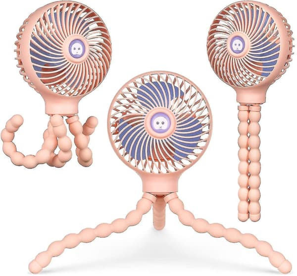 Mini Handheld Baby Stroller Fan Rechargeable Octopus Cooling Stand Fan
