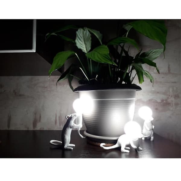 Nordisk Dyr, Resin Muse Lampe White-193