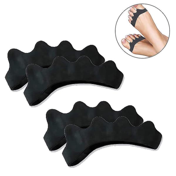 4 Pcs Toe Separators For Overlapping Toes And Restore Black