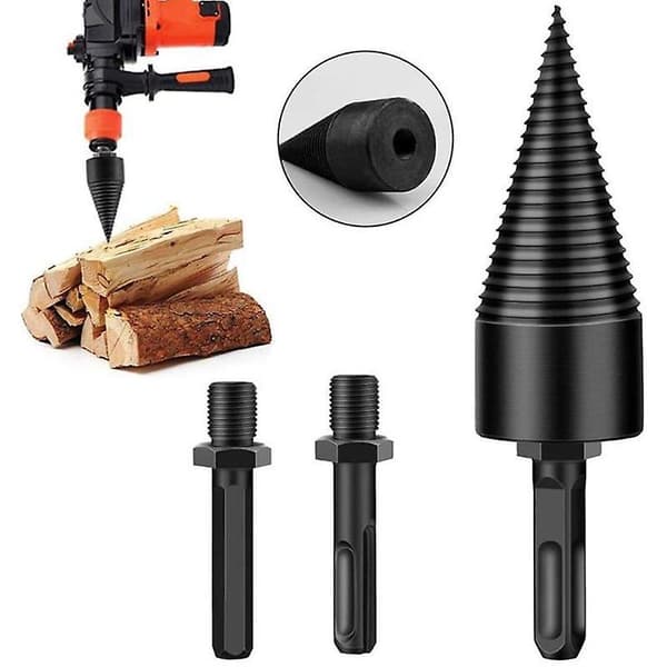Firewood Chop Wood Drill Bit Splitting Tool Splitting Cone Log Splitters Wood Breaking Machine Wood Breaker Firewood Chopper Round Shank