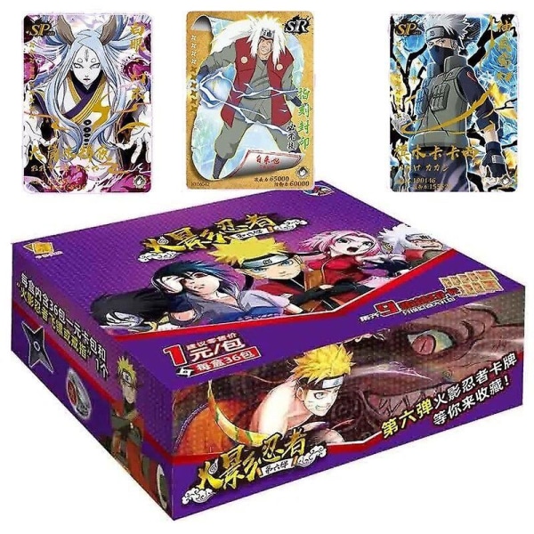 Naruto Playing Cards Japanese Cartoon Schoolmaster Series Ssp Card Uchiha Sasuke Ninja War R Children's Toys L 36PACK 180PCS