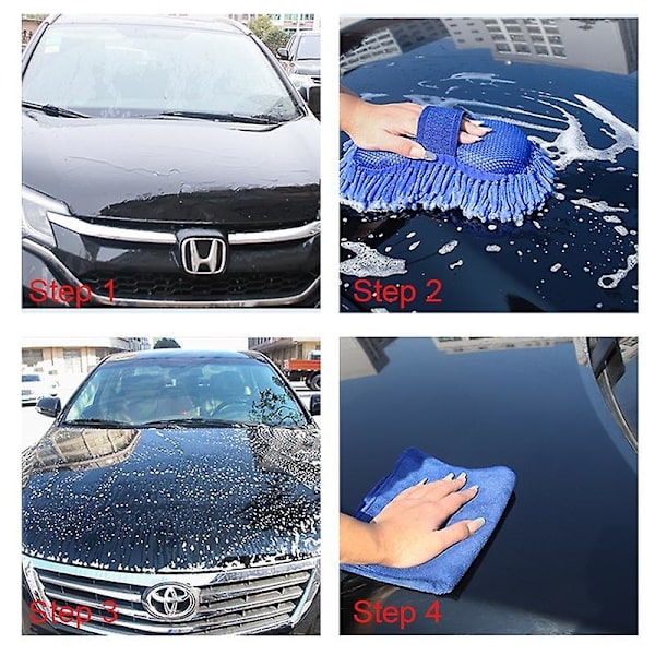 2 stk. Koral Svamp Bilvask Svamp Rengøring Bilpleje Detaljeringsbørster Vaskesvamp Auto Handsker Styling Rengøringsartikler Blue