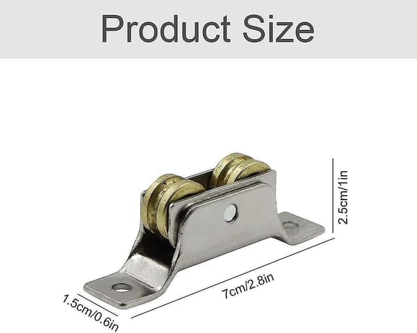 Sliding Door Wheels Two Wheels - Iron Casters, Fixed Groove Gate Roller Support U-groove Wheel, Roll