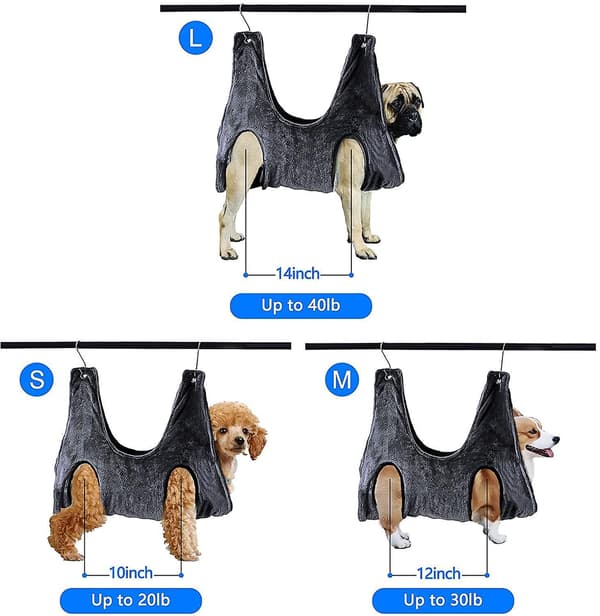 2 In 1 Pet Grooming Nail Trimming Hammock Helper Drying Towel Restraint Bag Grey S