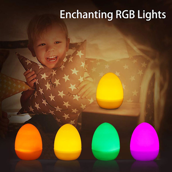 Set Of 12 Glowing Eggs Holiday Decorative Easter Eggs Night Light Decor