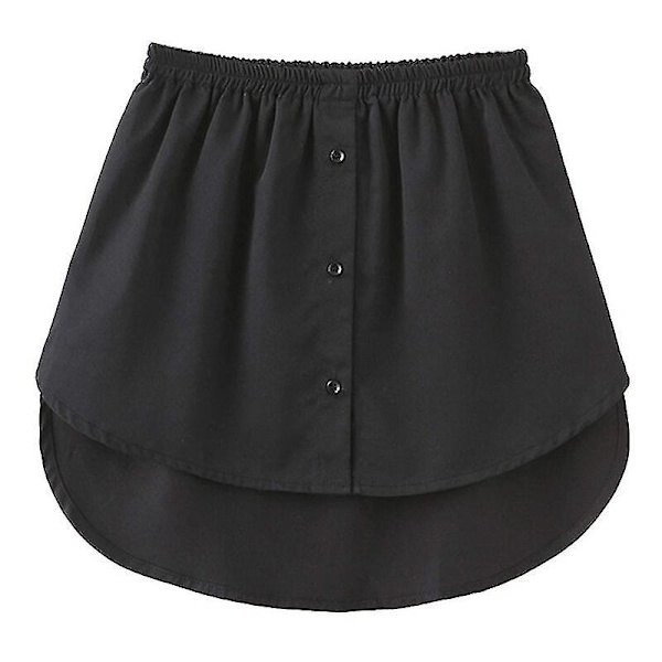 Shirt Extenders Adjustable Layering Fake Tops Lower Sweep Hem With Elastic Waist Band Mini Skirt Black L