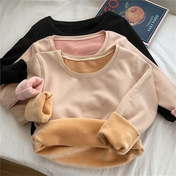 Plush Thick Thermal Underwear Bottoming Shirt For Women  Winter Thermal Underwear Women