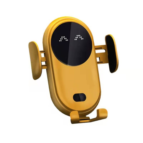 Smart Bil Trådløs Lader Telefonholder Smart Automatisk Sensor Biltelefonholder Yellow