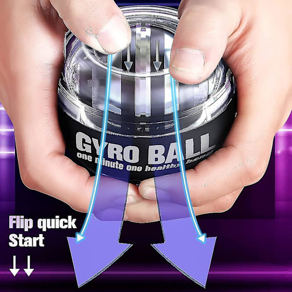 Håndledsbold Selvstartende Gyroskop Powerball Gyro Power Håndbold Musc Black no light