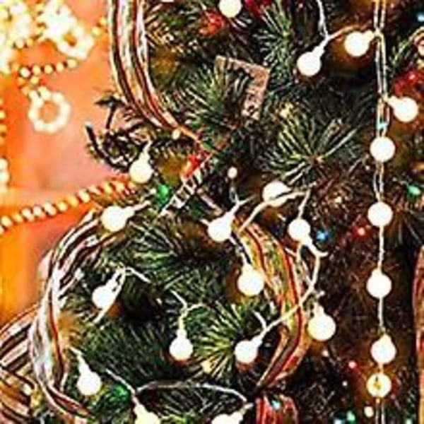Globe String Lights Waterproof 10m 80 Led  Lights Plug In Powered Christmas Lights White