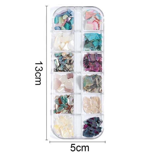 Colorful Seashell Nail Sticker, Natural Abalone Fingernail Decals, 3d Iridescent Glitter Manicure Mermaid Sequins Slices, For Manicures Salon Hom shape3
