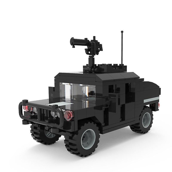 Military Soldier Building Blocks Cross-country Hummer Armored Vehicle Puzzle Assembling Building Blocks Toy Black