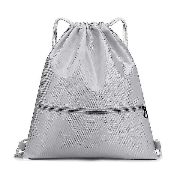 Unisex Kiristysnyörilaukku Urheilu Kuntosali Päiväreppu Uimakoulu Reppu Ranta Matka Ostoskassi Gray Large Large