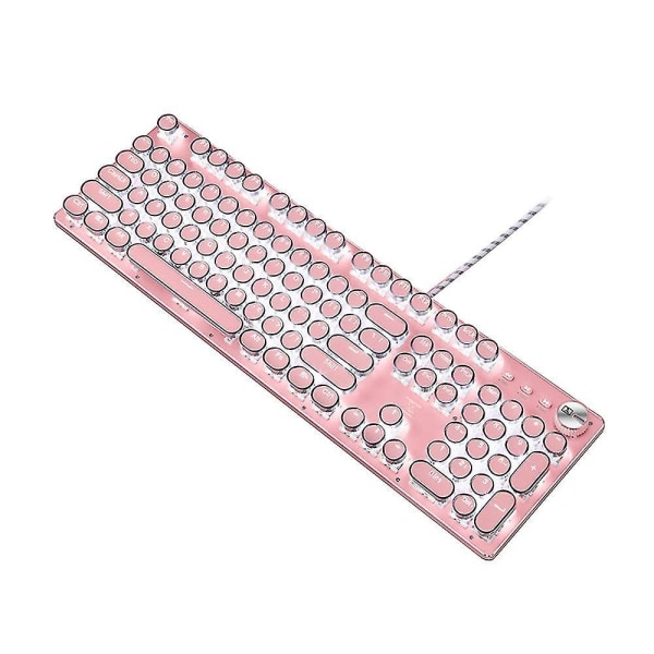 Retro Mechanical Gaming Keyboard 104 Key-led Backlit Keyboard Mechanical pink