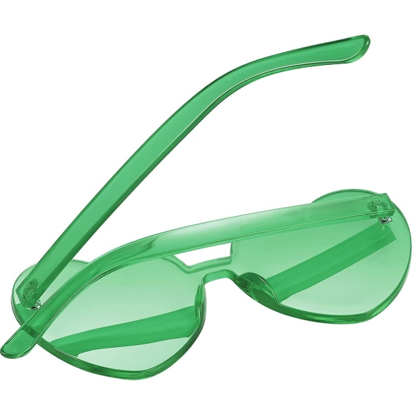 Hjerteformede solbriller, festsolbriller, godterifargede solbriller Green