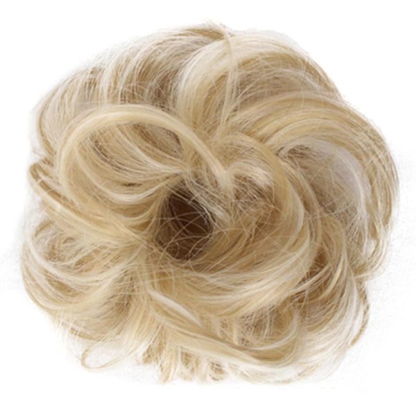 Easy To Wear Stylish Hair Scrunchies Naturally Messy Curly Bun Hair Extension 8