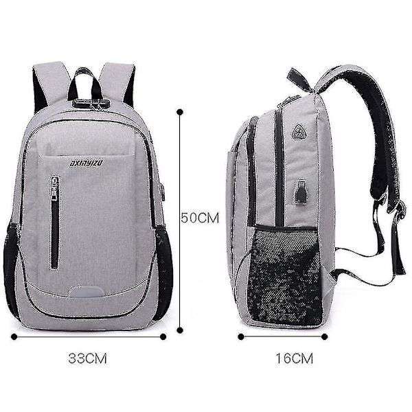 Student School Bag Usb Charging Travel Bag Computer Backpack Dark gray