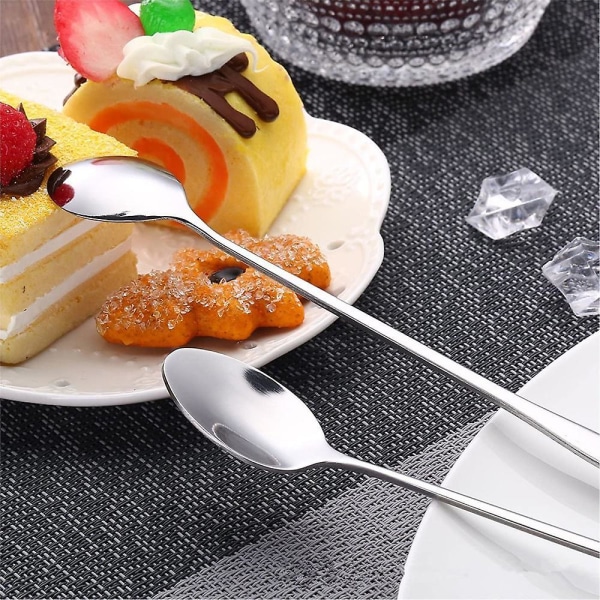 Latte Spoons Stainless Steel Long Handle Dessert Spoon Sundae Spoon 6pcs Style 1 20cm