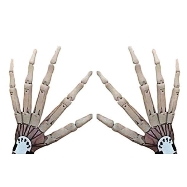 Artikuloidut sormet Joustavat nivelet Luurankokäden jatkeet Halloween-juhlatarvike White Right hand and Left hand