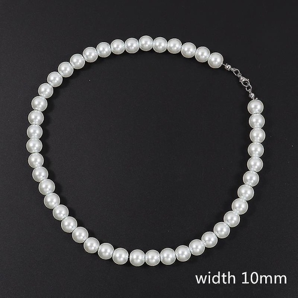 2023 New Trendy Imitation Pearl Necklace Men Temperament Simple 45cm 8mm