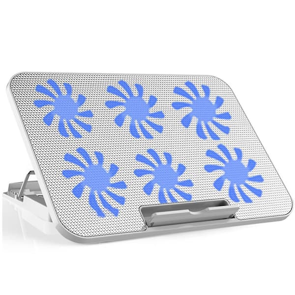 Notebook Computer Cooling Pad, Notebook Computer Radiator With 6 Quiet Led Fans (for Cooling Fan Holders For Notebook Computers Under 18 Inches), Ultr White luxury