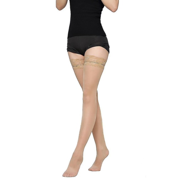 Stockings Ultra Thin Sexy Leg Trimming Slimming Lace Black Stockings For Lady Flesh color