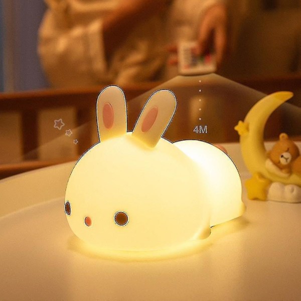 Rabbit Silicone Night Lights Bedroom Bedside Lamp Touch Sensor Night Light For Kids Baby Gift Ns2