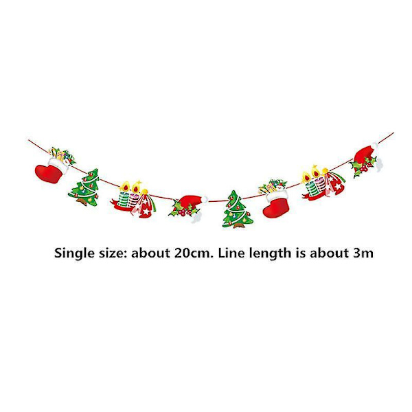 3/4/5 Pieces Christmas Banners Flags Paper Hanging Bunting Garl 4 5PCS